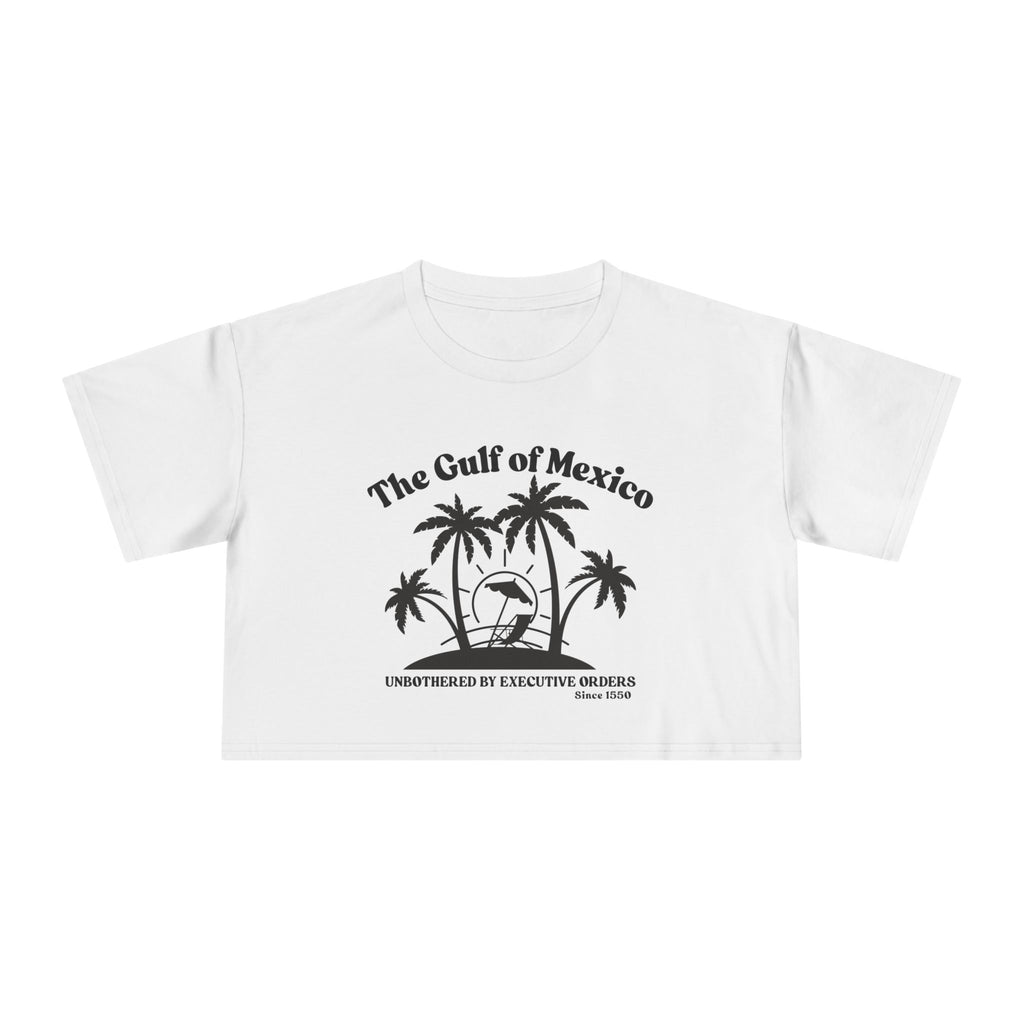 Gulf of Mexico Graphic Crop Tee,  Beachwear Gift for Her, Vacation Top, Gulf of Mexico T Shirt