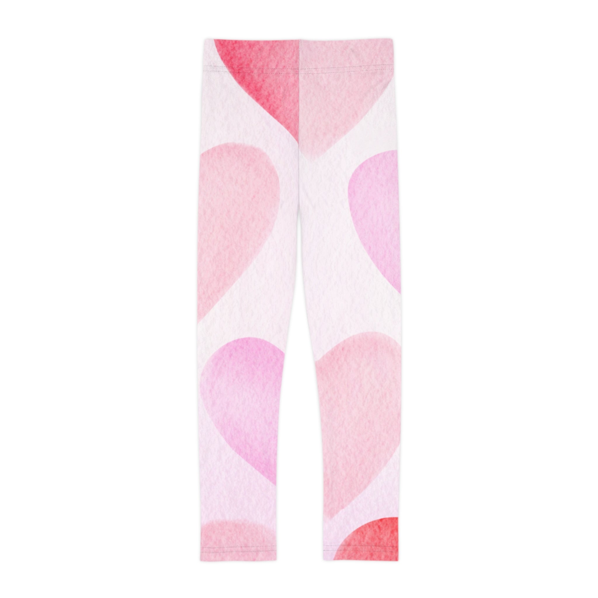 Pink Hearts Kids Valentine's Leggings Valentine's Day Leggings with Hearts for Kids Pink Hearts Valentine Leggings