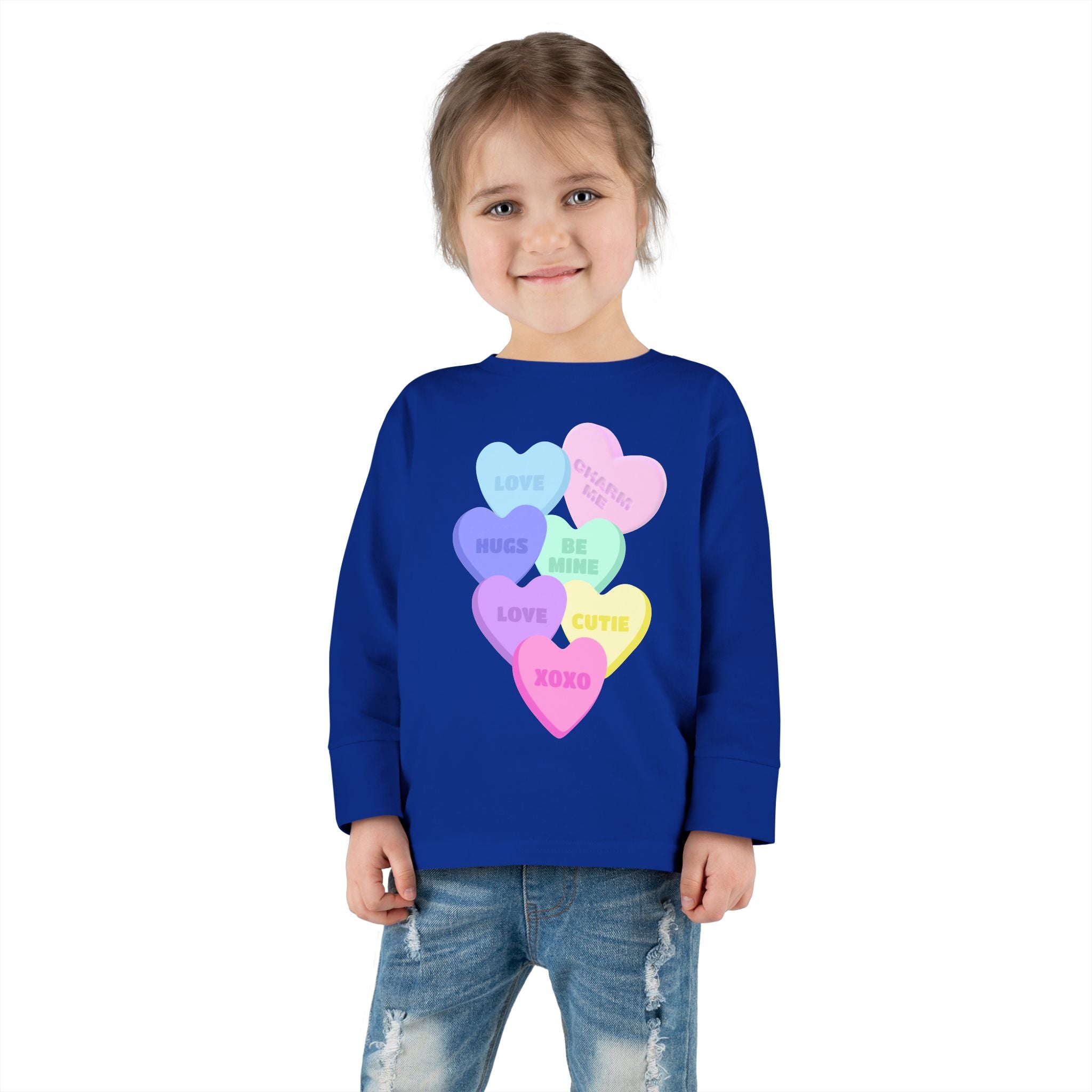 Toddler Candy Hearts Long Sleeve Tee Valentine's Toddler Tee Candy Hearts Valentine's Long sleeve Toddler Tee
