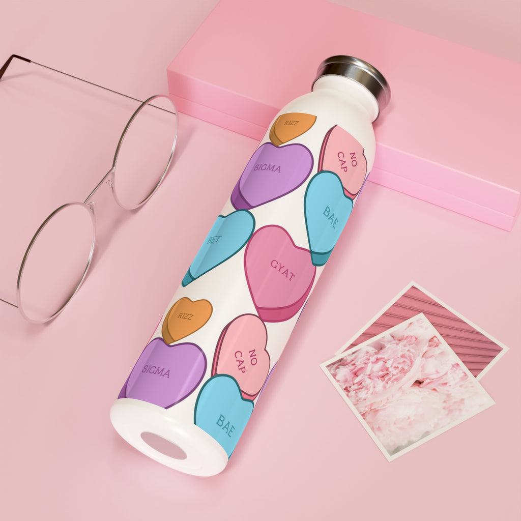 Candy Hearts Bussin Sigma Slim Water Bottle