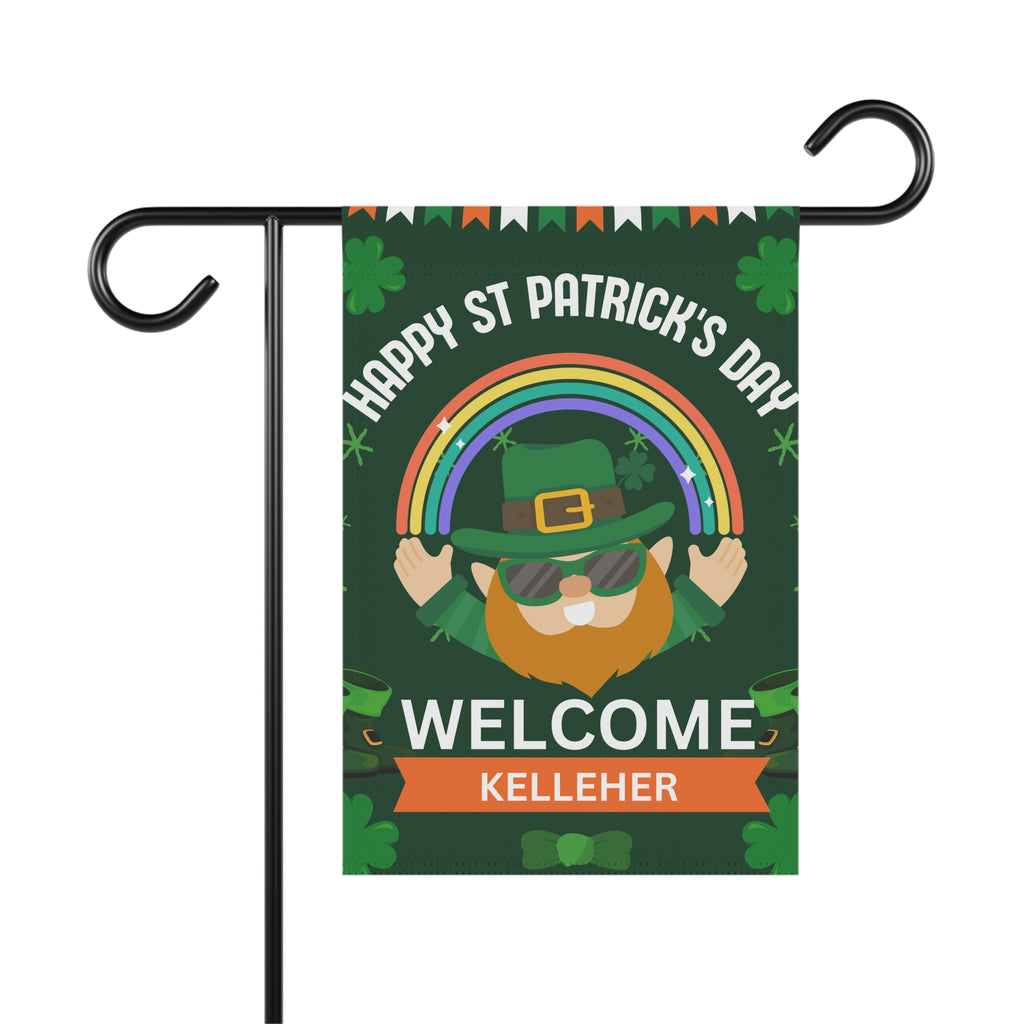 Custom Name St Patrick's Day Garden Flag St Patrick's Day Welcome Flag for Garden