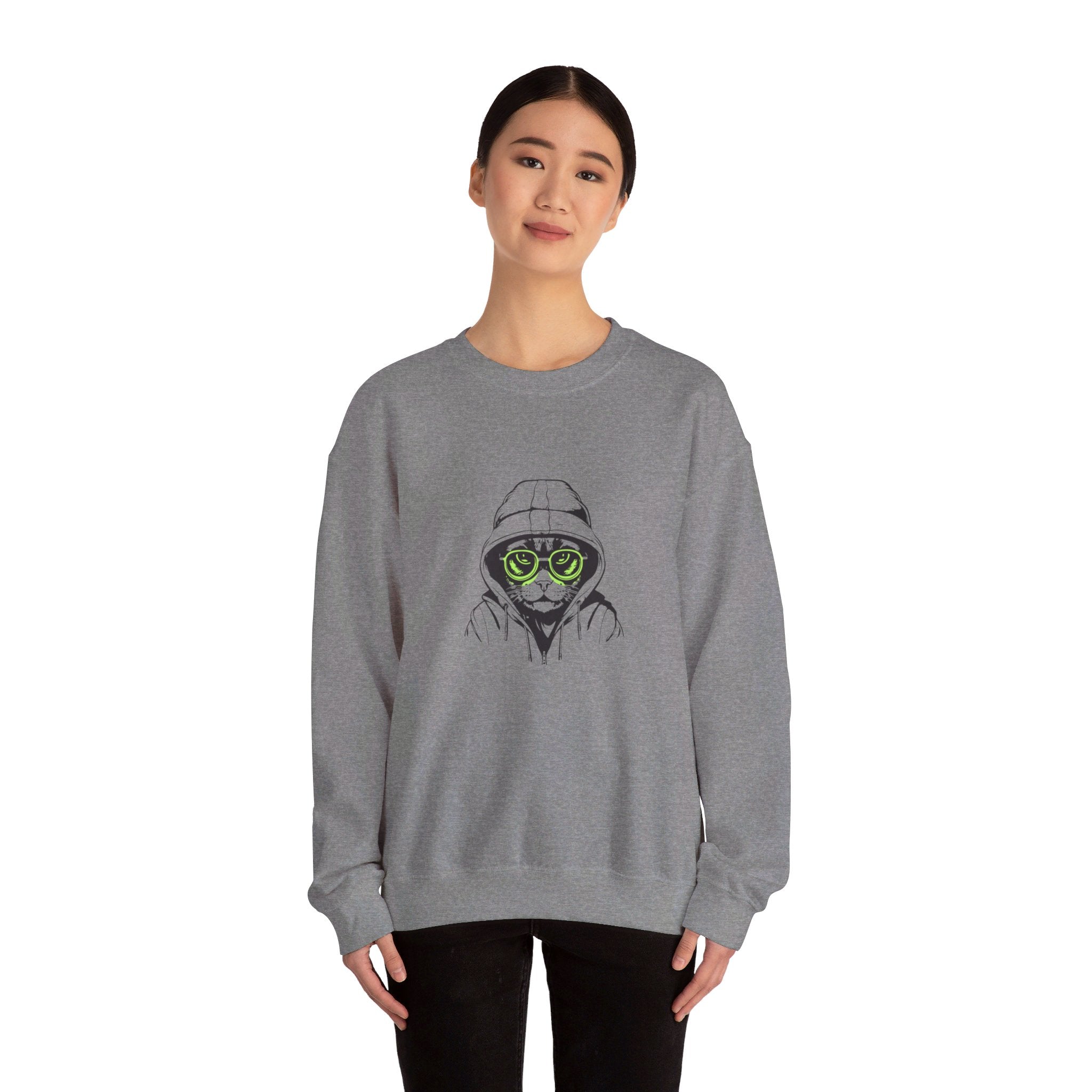 Unisex Heavy Blend™ Crewneck Cat Sweatshirt