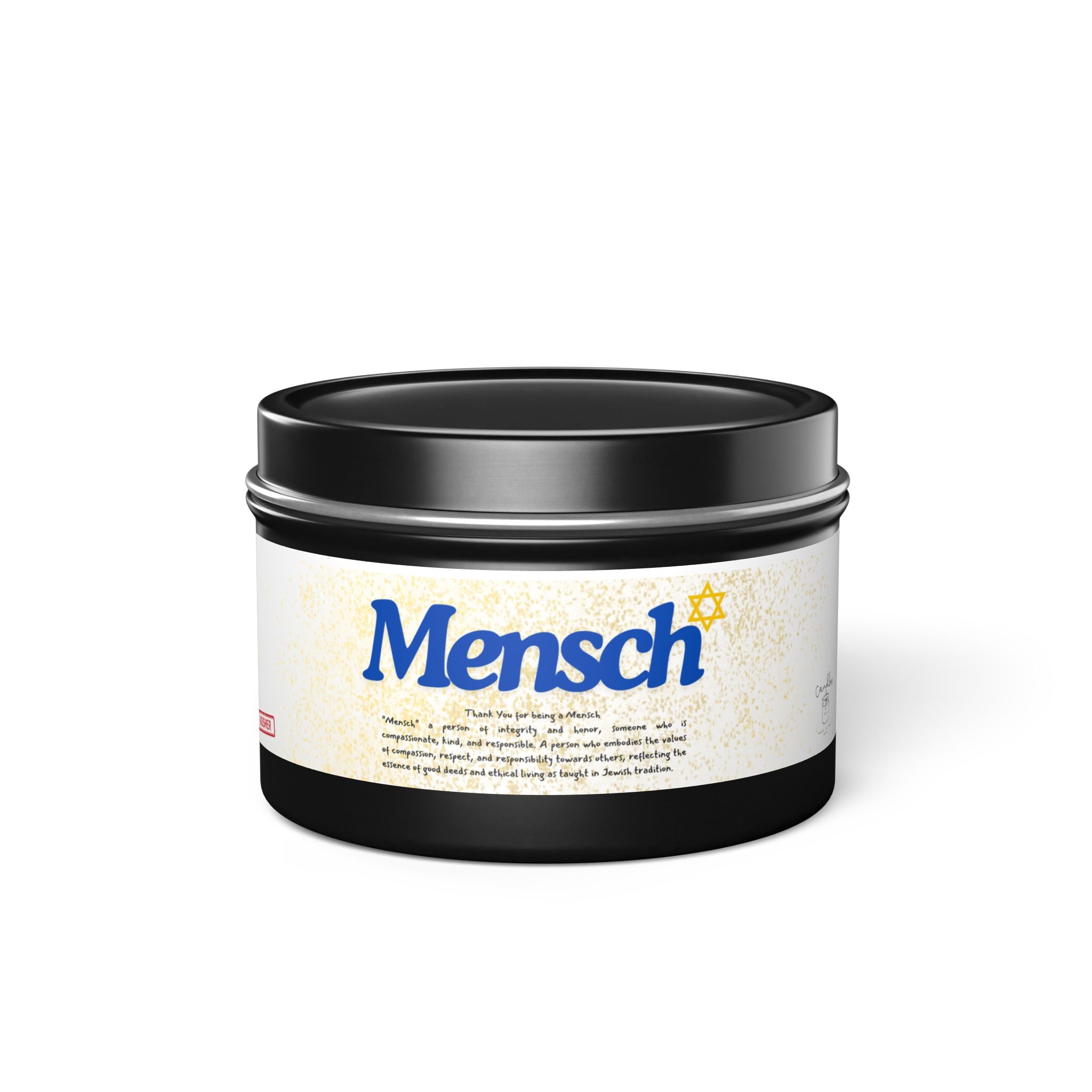 Thank You for being a Mensch Candle. Thank you Gift. Mensch Gift Jewish Thank you Gift