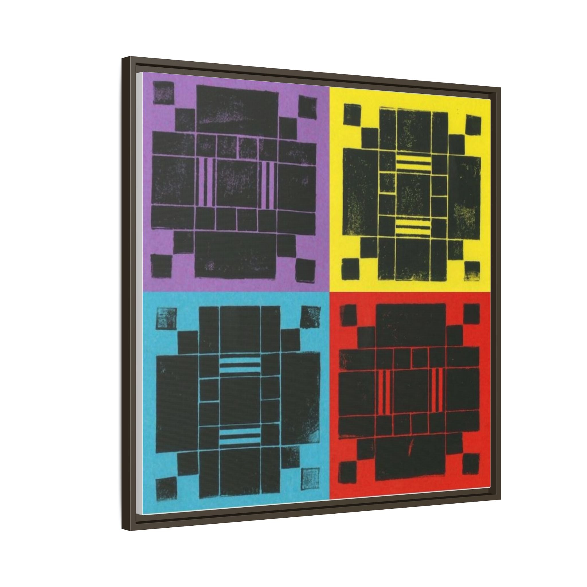 Printing With Legos Collagraph Matte Canvas, Framed