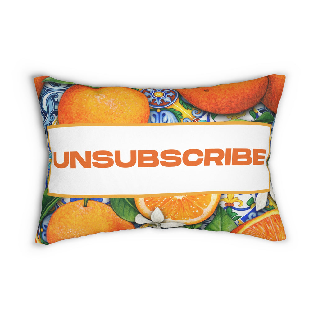 Unsubscribe Decorative Pillow VIbrant Orange Citrus Throw Pillow