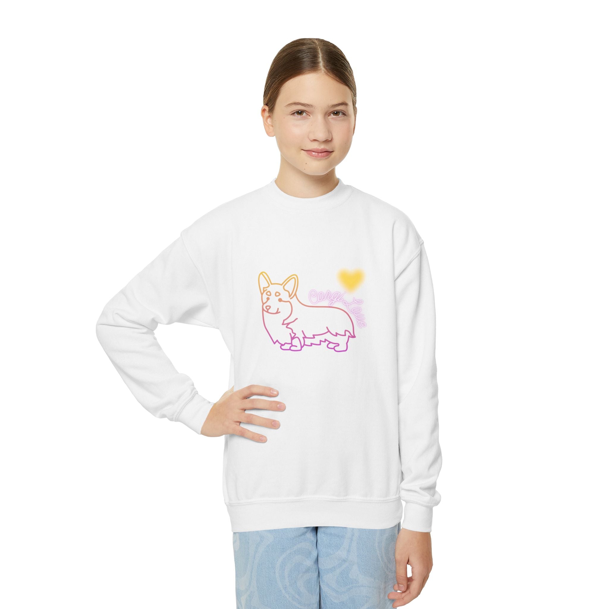 Corgi Love Youth Crewneck Sweatshirt