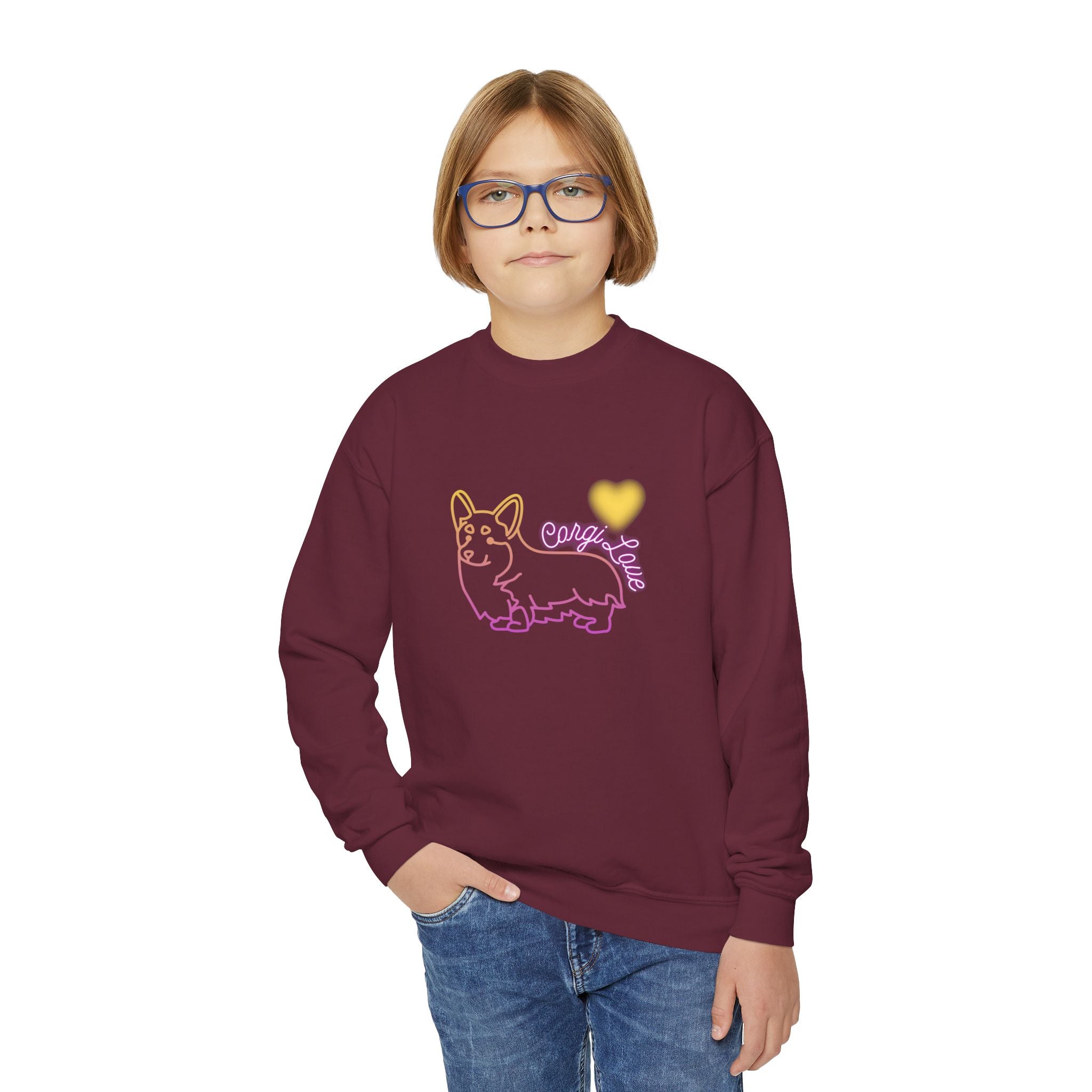 Corgi Love Youth Crewneck Sweatshirt