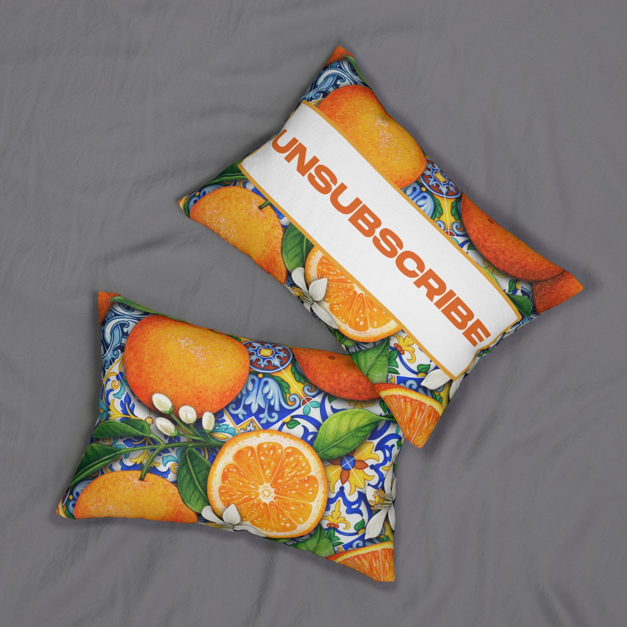 Unsubscribe Decorative Pillow VIbrant Orange Citrus Throw Pillow