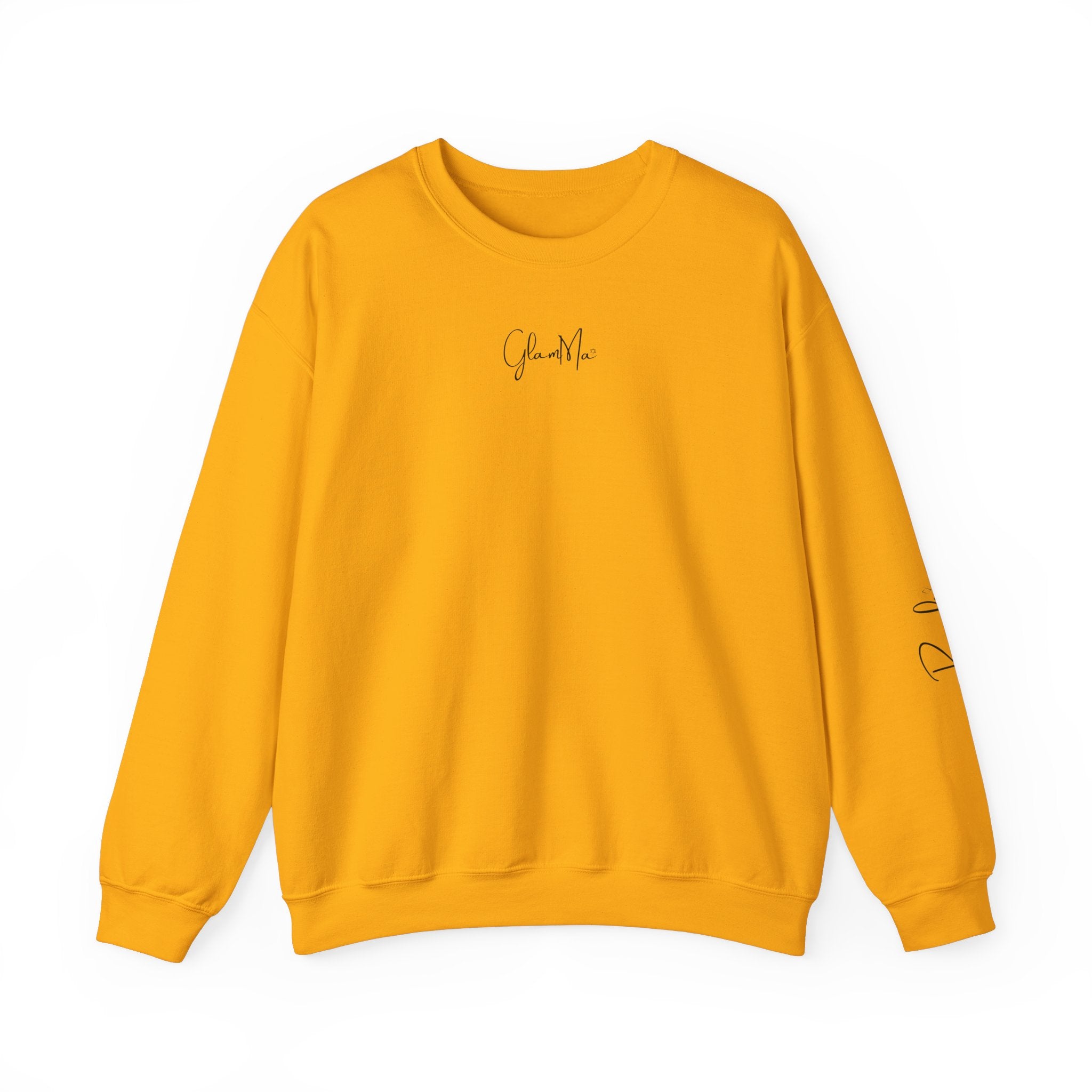 GlamMa Glamorous Jewish Grandmother Crewneck Sweatshirt with Star of David and Grandkid(s) Names - Custom Gift for Glam-Ma