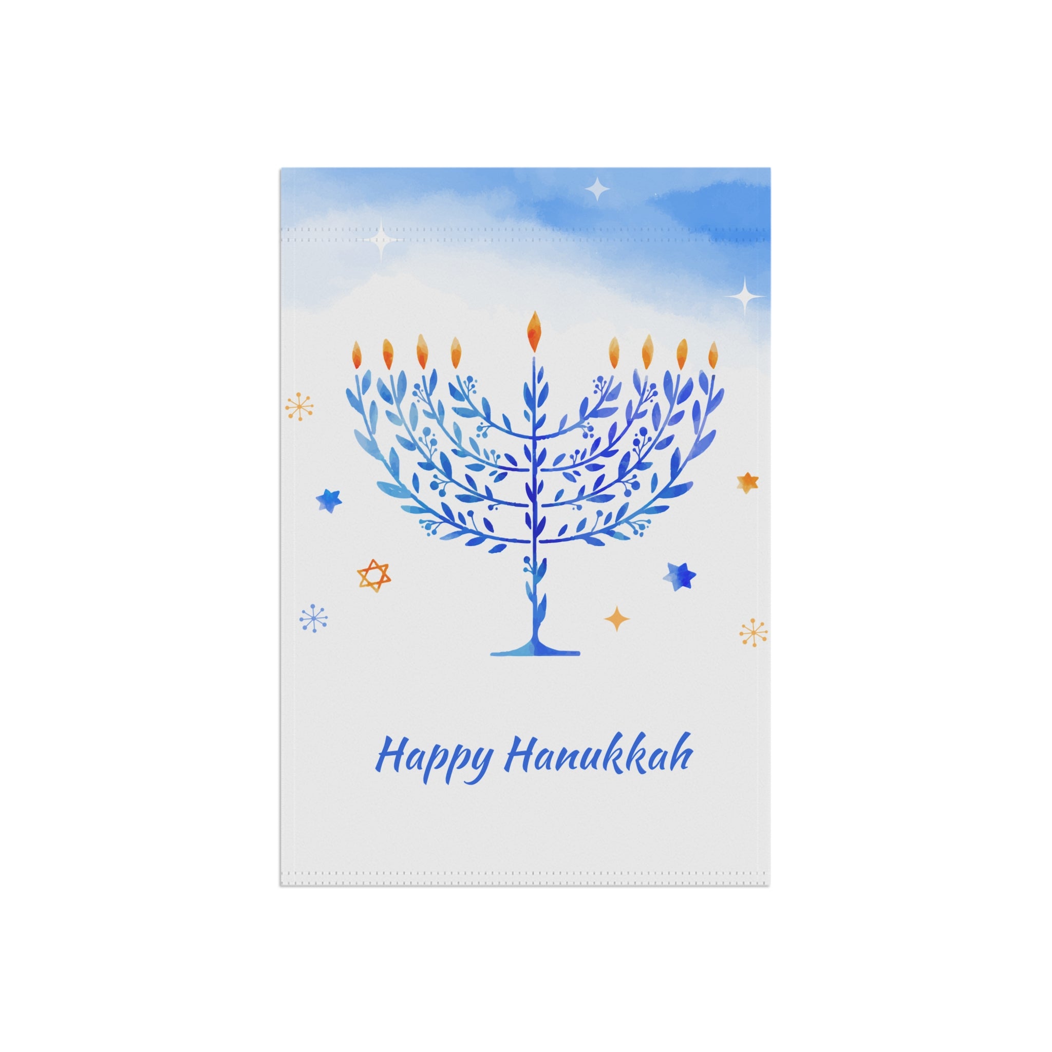 Happy Hanukkah Garden Flag Banner