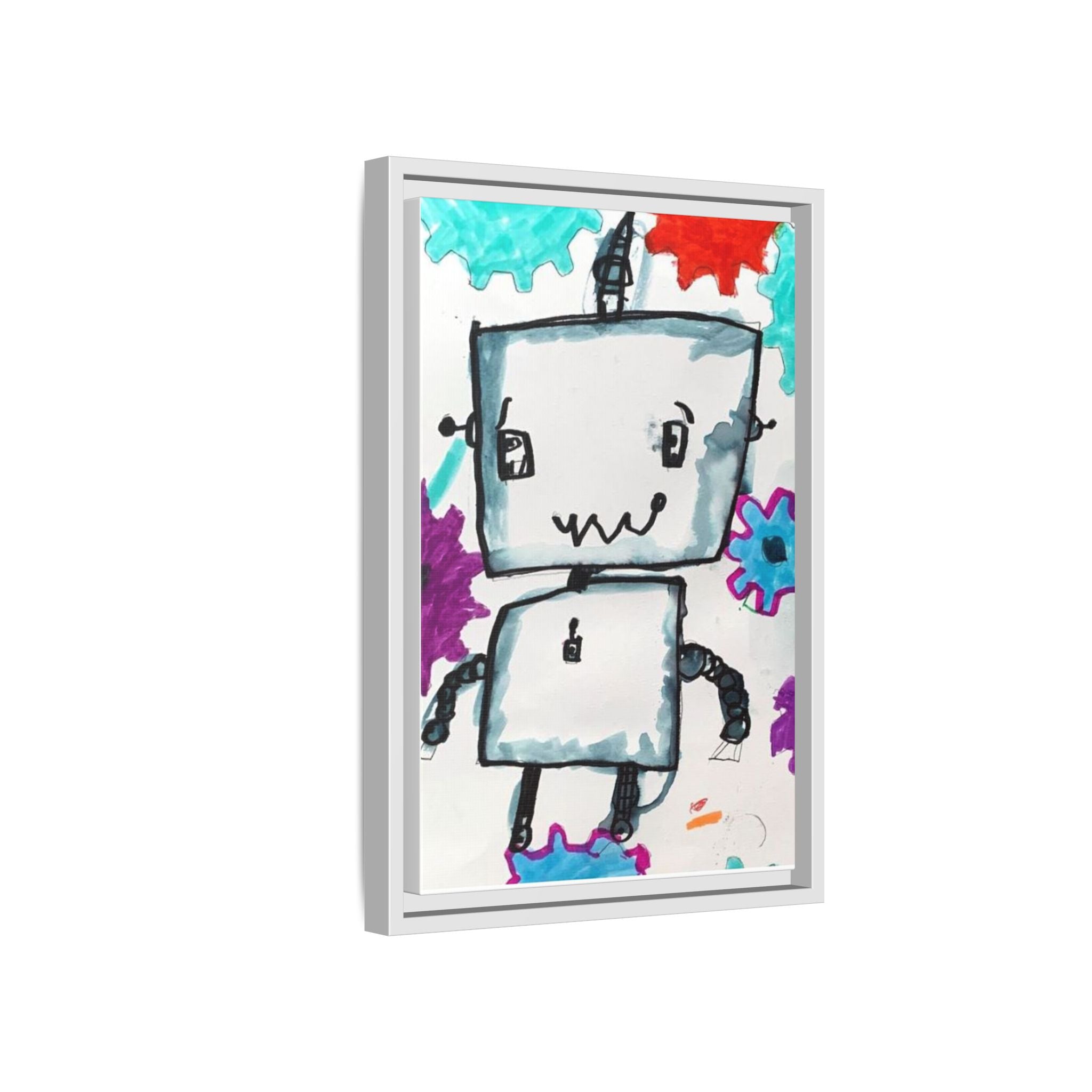 Nam June Paik Robots Matte Canvas Art by Jackson Smith Framed