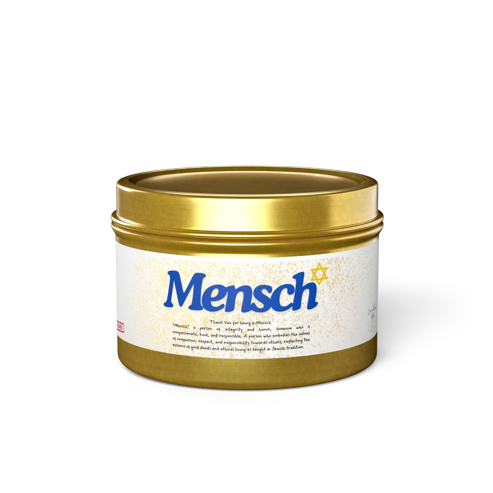 Thank You for being a Mensch Candle. Thank you Gift. Mensch Gift Jewish Thank you Gift