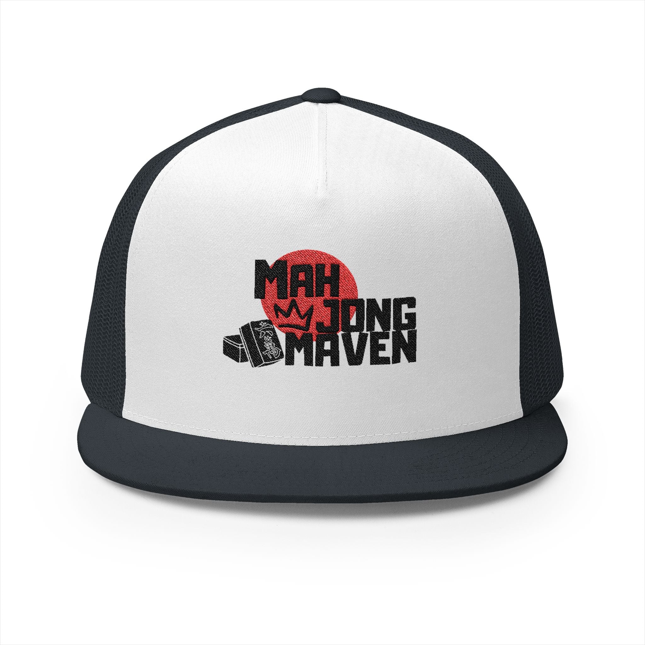 Mahjong Maven 5 Panel Trucker Cap, Mahjong Embroidered Hat Mahjongg Gift Mahjong Gift for Her