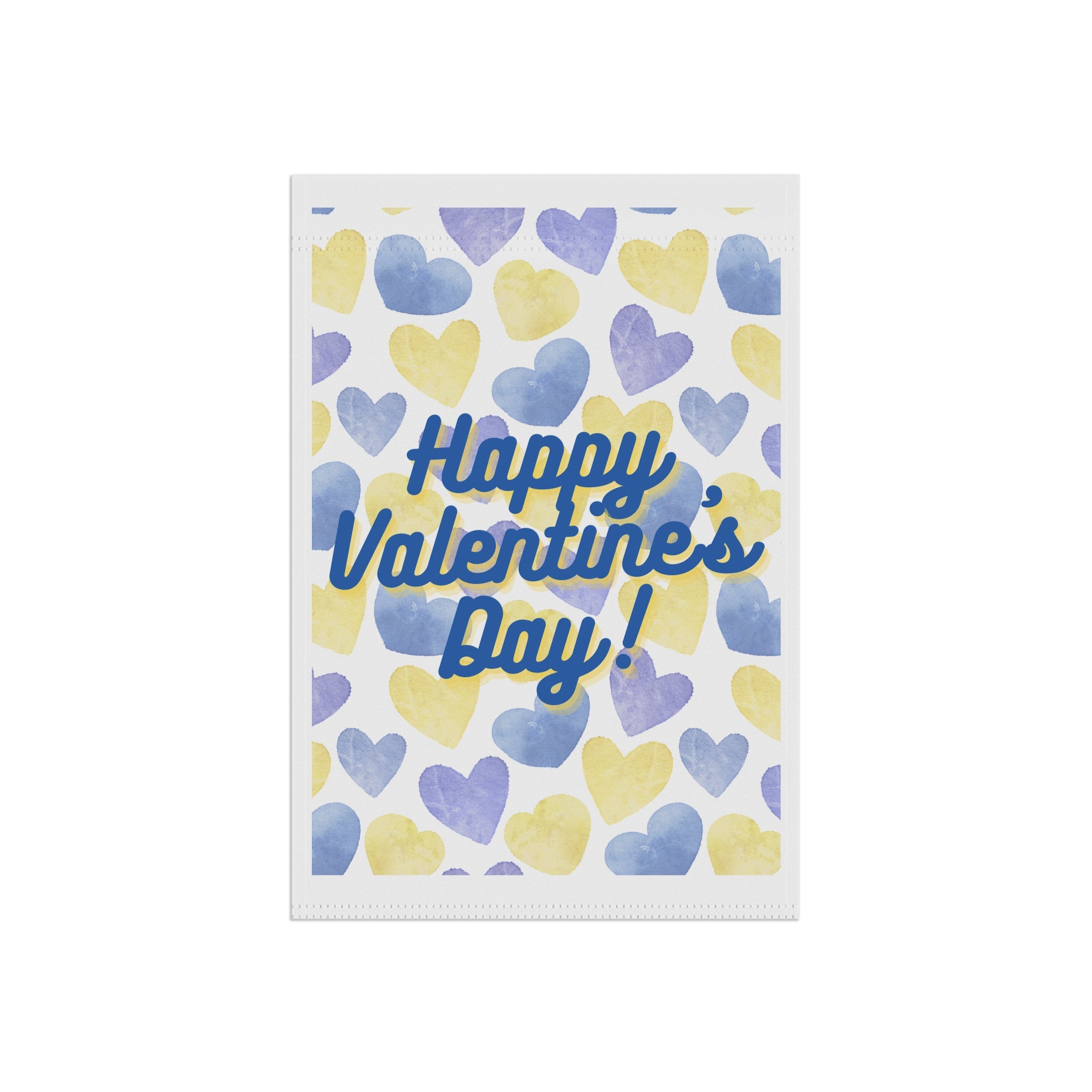 Valentine's Flag Garden Flag for Valentine's Day Hearts Flag Blue and Yellow Hearts Valentines Flag