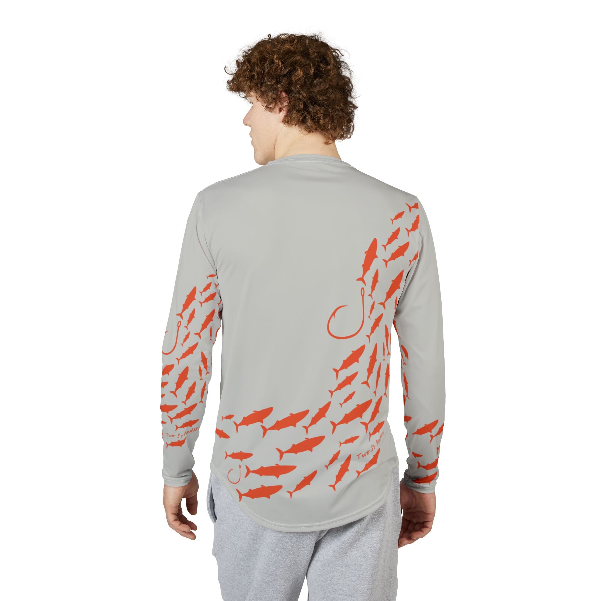 Men's UV Protection Fishing Shirt, Perfect for Dads, Gift for Fishermen, Long Sleeve Tee with Fish Design