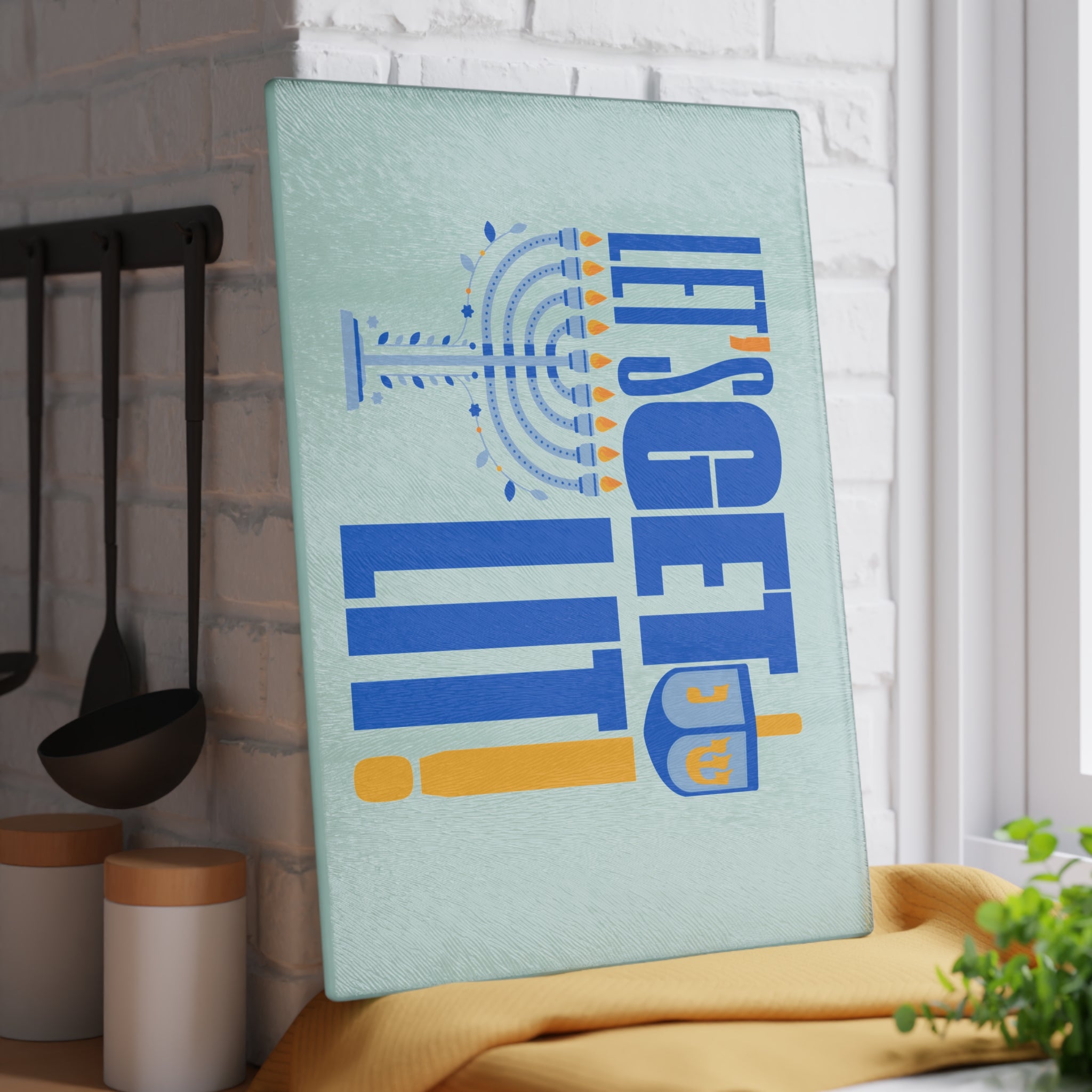 Menorah Wax Dripping Tray, Glass Board for Menorah Hanukiah Wax, Wax Tray for Chanukiah