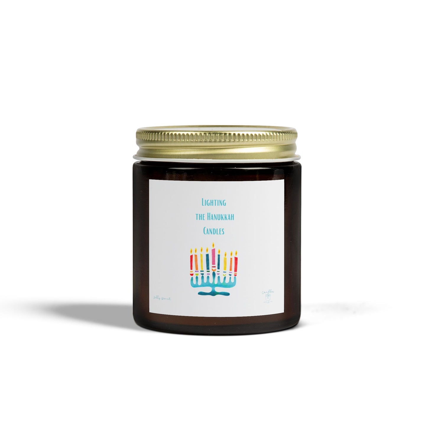 Hanukkah  Jelly Donut Candle for Hanukkah with Sufganiyot Scent, Chanukah Candle made with Coconut Apricot Wax (4oz, 9oz)