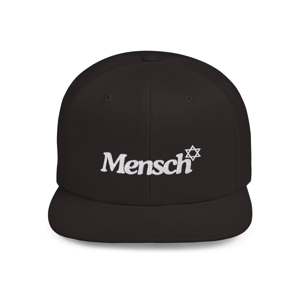 Mensch Flat Bill Snapback Jewish Hat Gift for Mensch