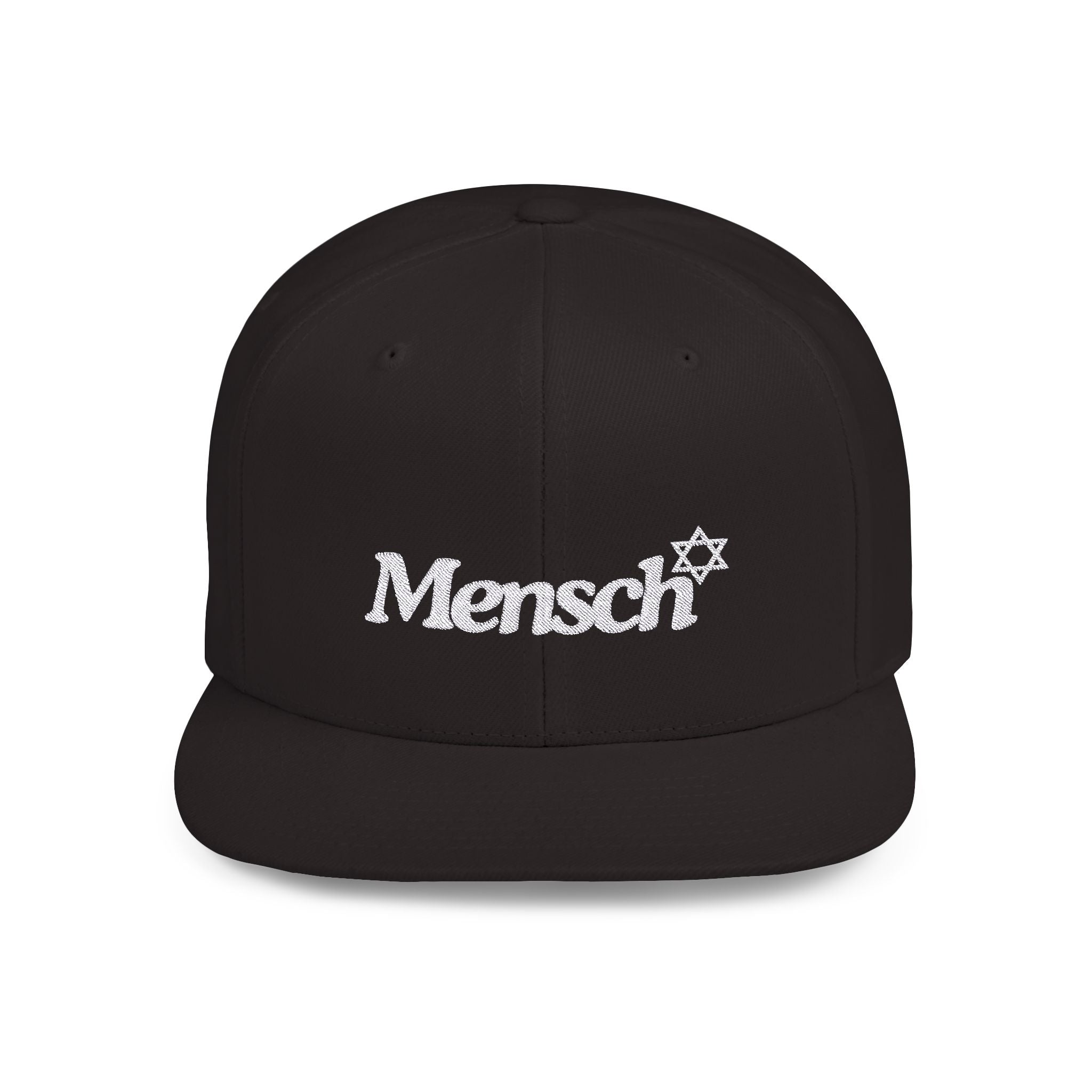 Mensch Flat Bill Snapback Jewish Hat Gift for Mensch