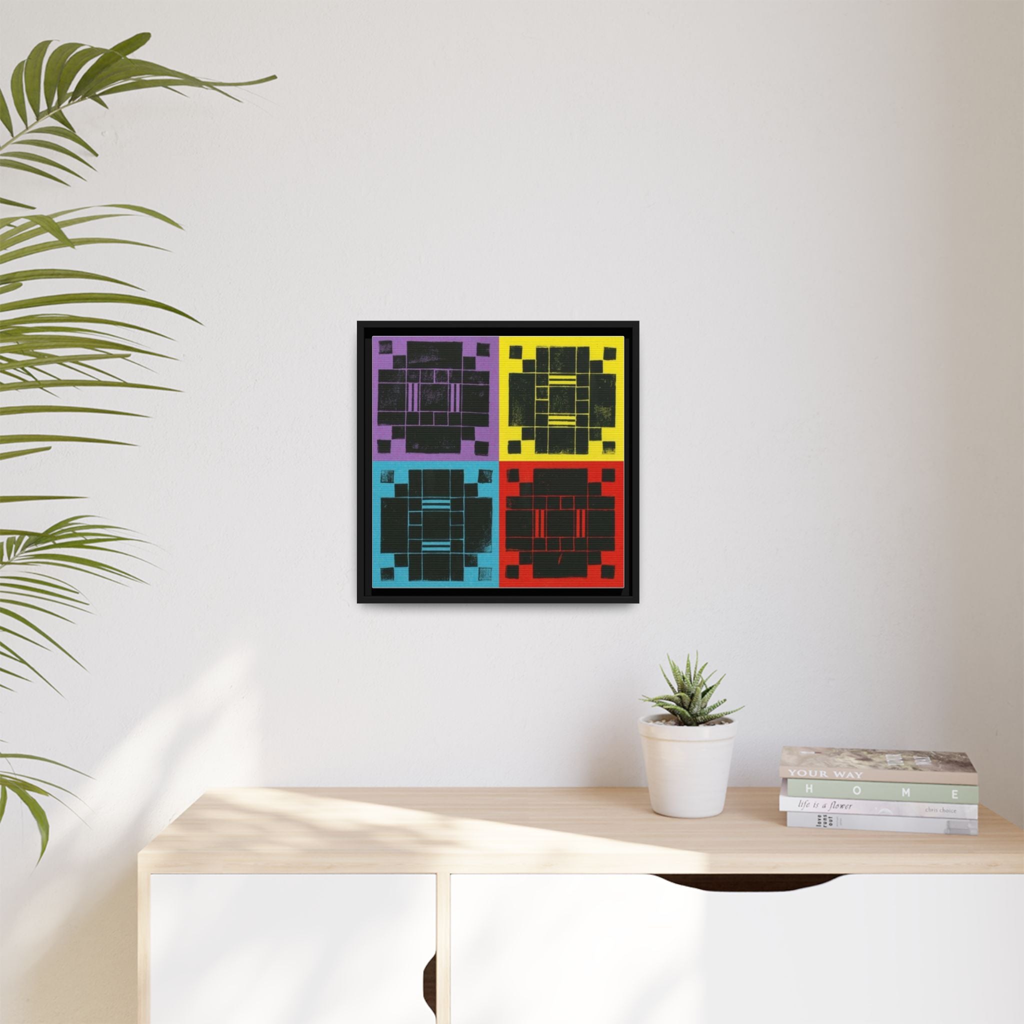 Printing With Legos Collagraph Matte Canvas, Framed