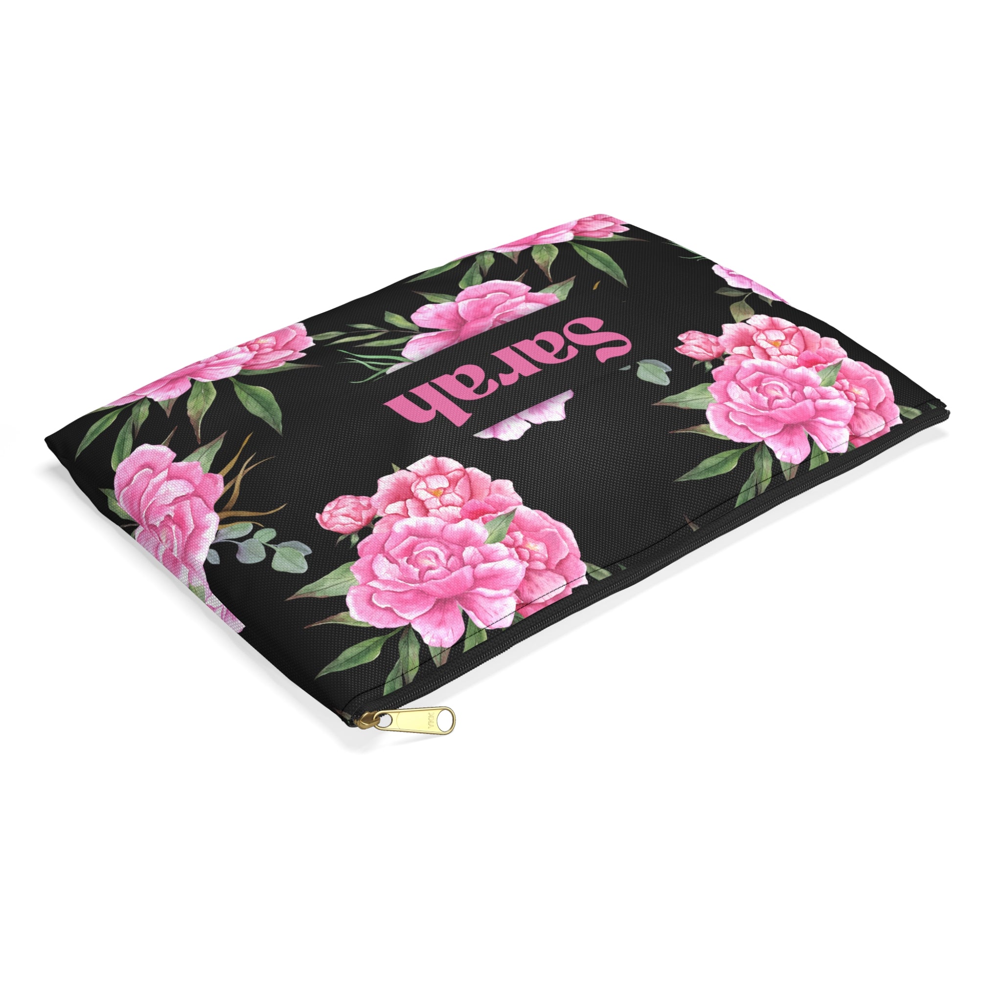Floral Personalized Accessory Pouch, Makeup Bag, Gift for Her, Travel Organizers, Custom Name Pouch, Cute Pencil Case