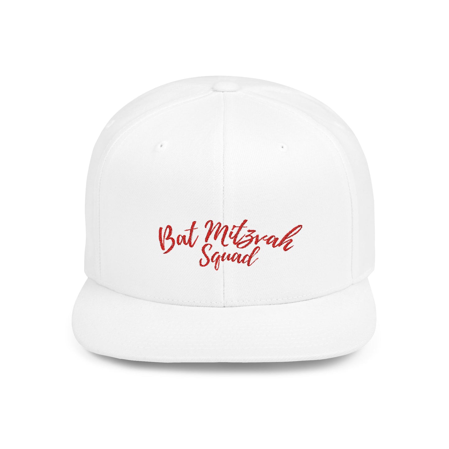 Bat MItzvah Squad  Hat Flat Bill Snapback with Bat Mitzvah Squad Embroidered