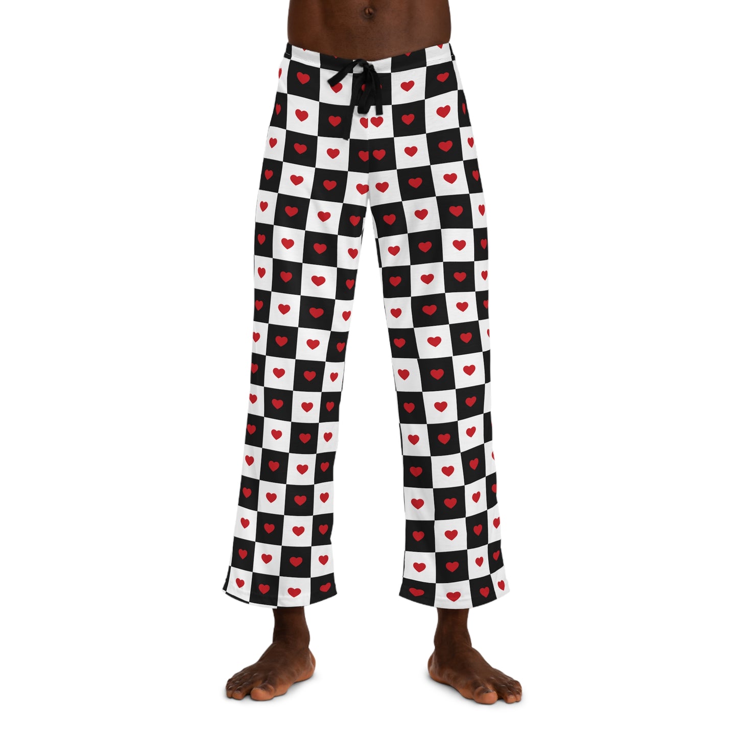 Valentines Lounge Wear Adult Checkered Hearts Valentine's Pajama Pant