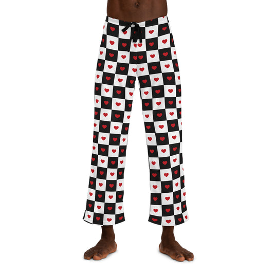 Valentines Lounge Wear Adult Checkered Hearts Valentine's Pajama Pant