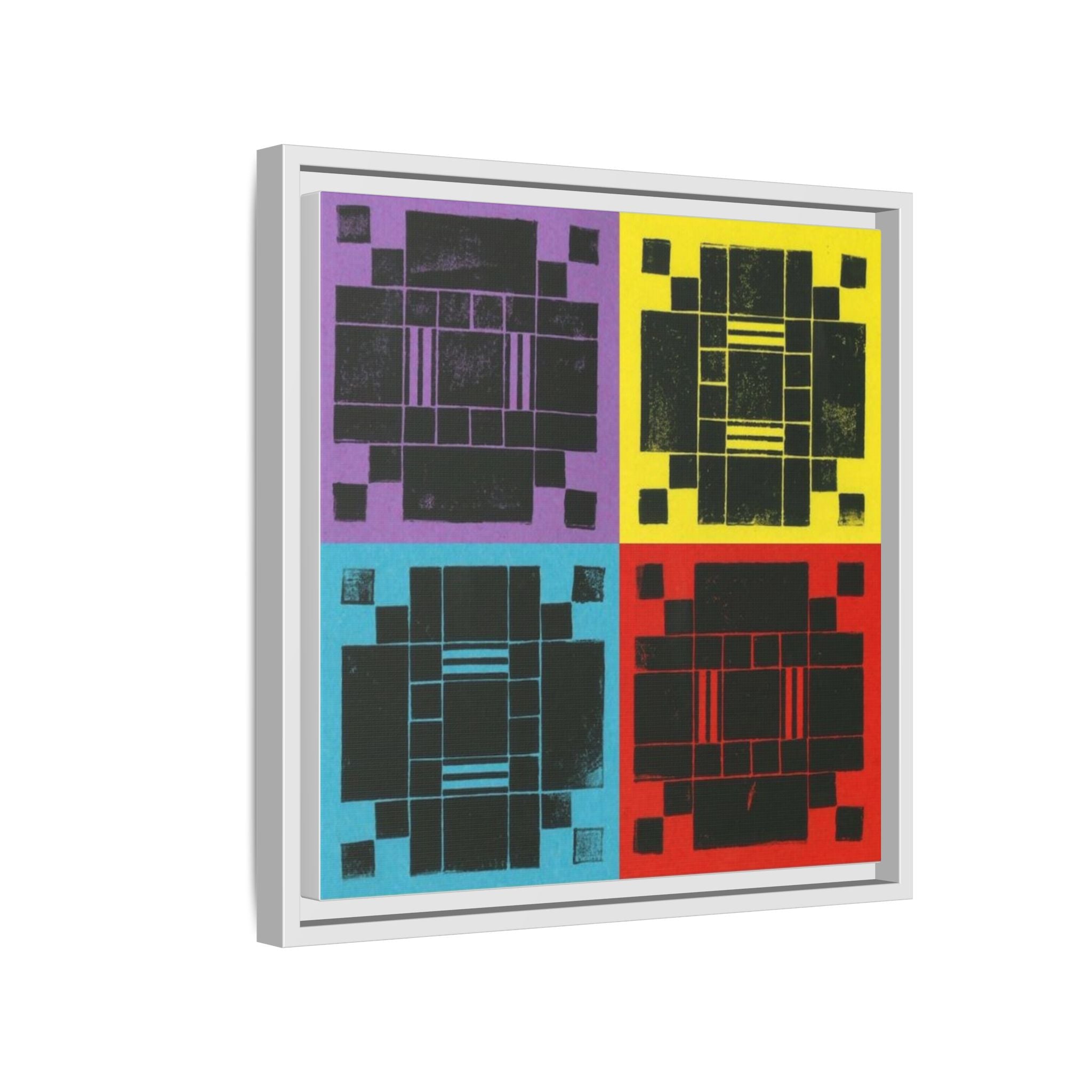 Printing With Legos Collagraph Matte Canvas, Framed