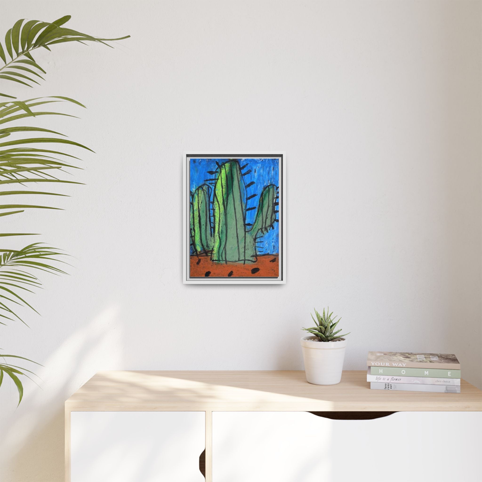 Cactus Matte Canvas, Framed Art by Jackson Smith