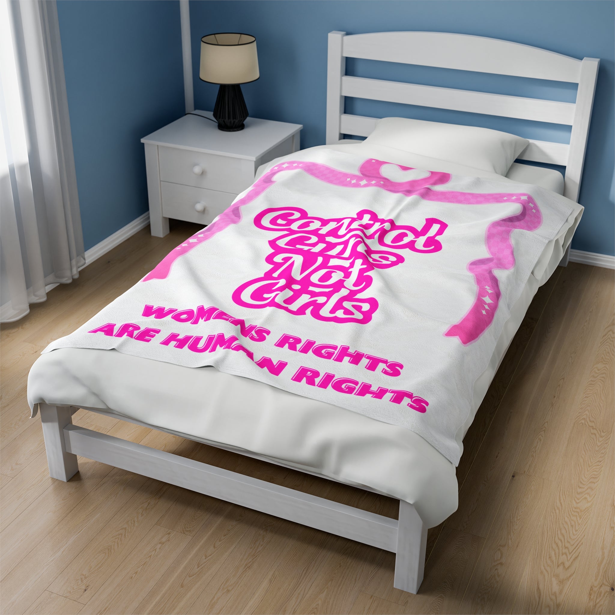 Control Guns Not Girls Plush Blanket Feminist Blanket Gun Control Women's Rights Gift Blanket