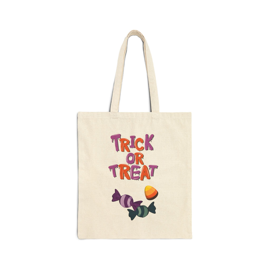 Trick or Treat Bag for Halloween Bag for Candy Bag for Halloween Cotton Canvas Tote Bag