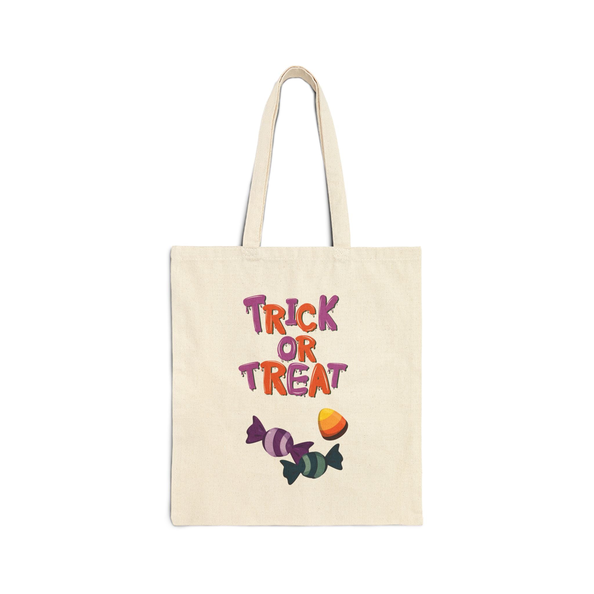 Trick or Treat Bag for Halloween Bag for Candy Bag for Halloween Cotton Canvas Tote Bag
