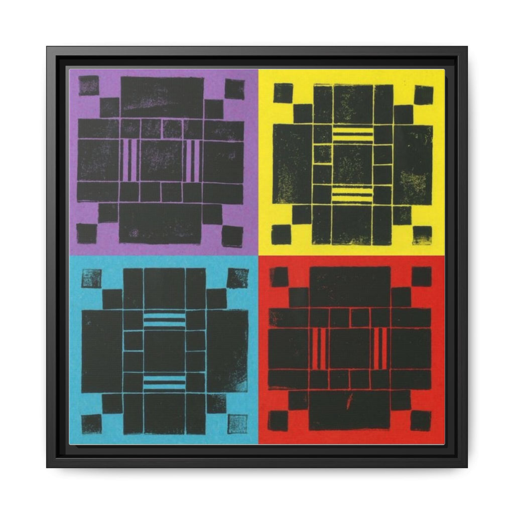 Printing With Legos Collagraph Matte Canvas, Framed