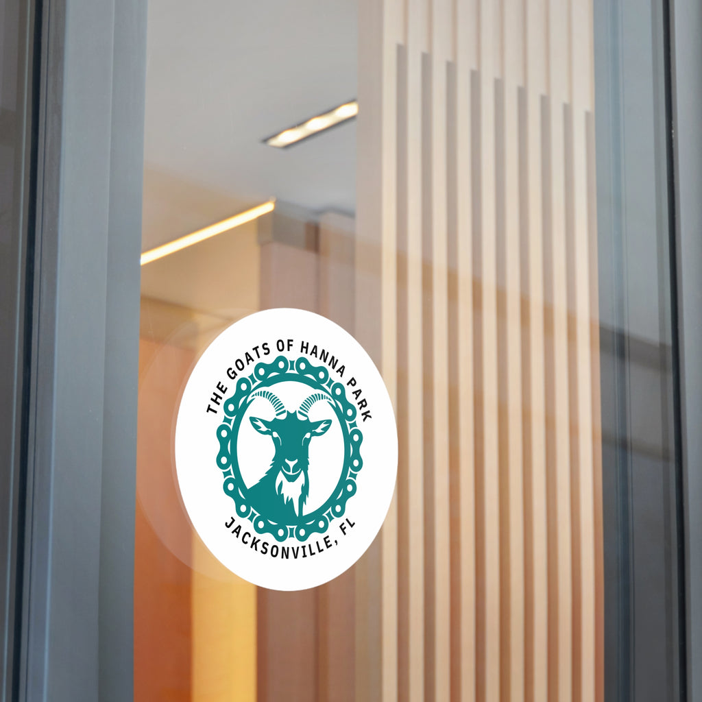 Mountain Bike Goat Round Vinyl Stickers