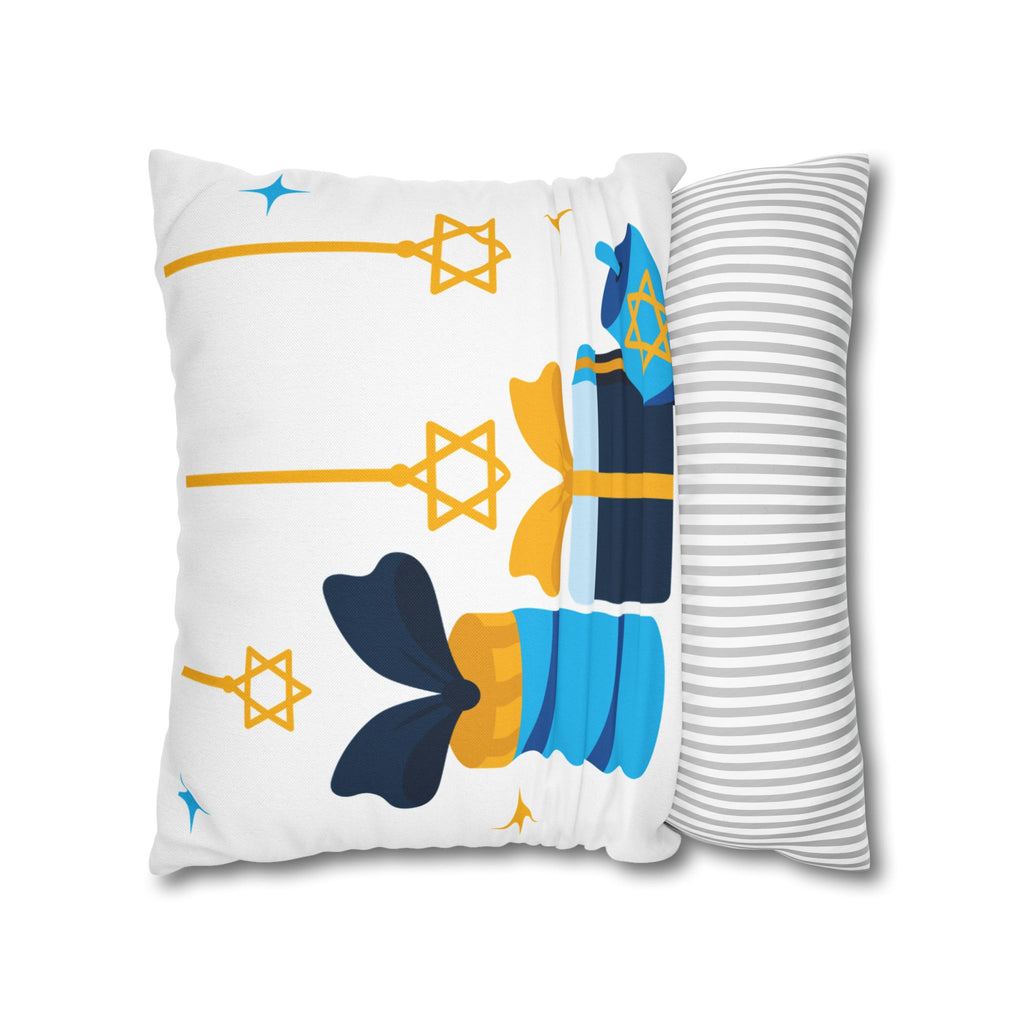 Hanukkah Decor Pillowcase, Let's Get Lit Chanukah Pillow Cover, Double Sided Hanukkah Decor