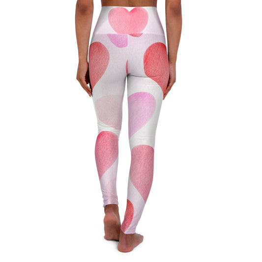 Valentine's High Waisted Yoga Leggings Heart Print Valentine's Day Leggings