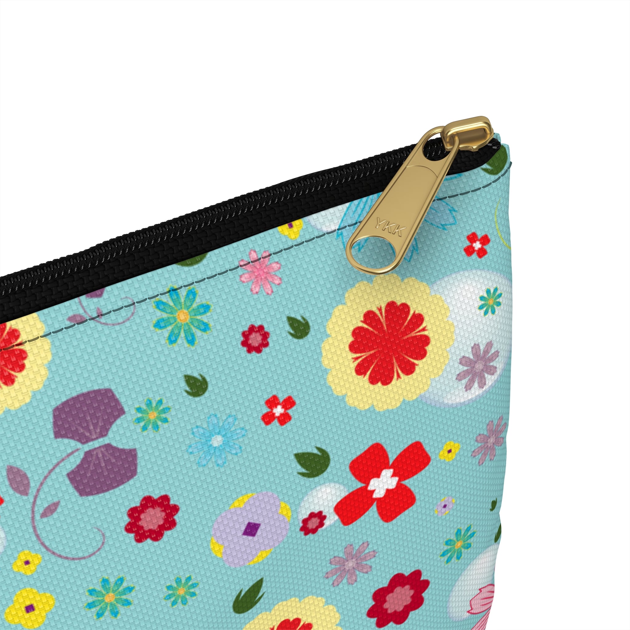Colorful Floral Accessory Pouch, Cosmetic Bag, Makeup Organizer, Travel Case, Gift for Her Personalize or leave blank