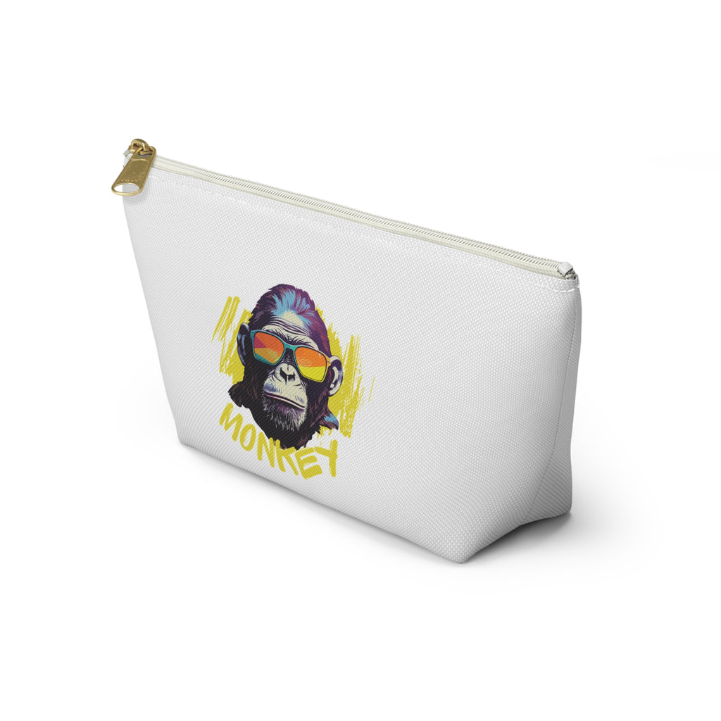 Monkey Print Accessory Pouch w T-bottom