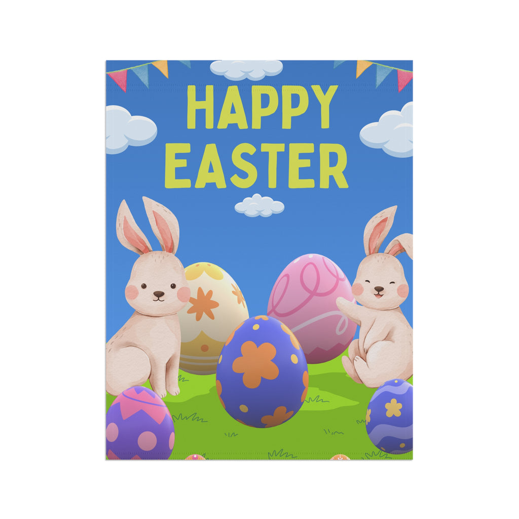 Easter Garden Flag, Spring Decor, Cute Bunny Flag, Outdoor Decoration, Happy Easter Sign, Seasonal Yard Art