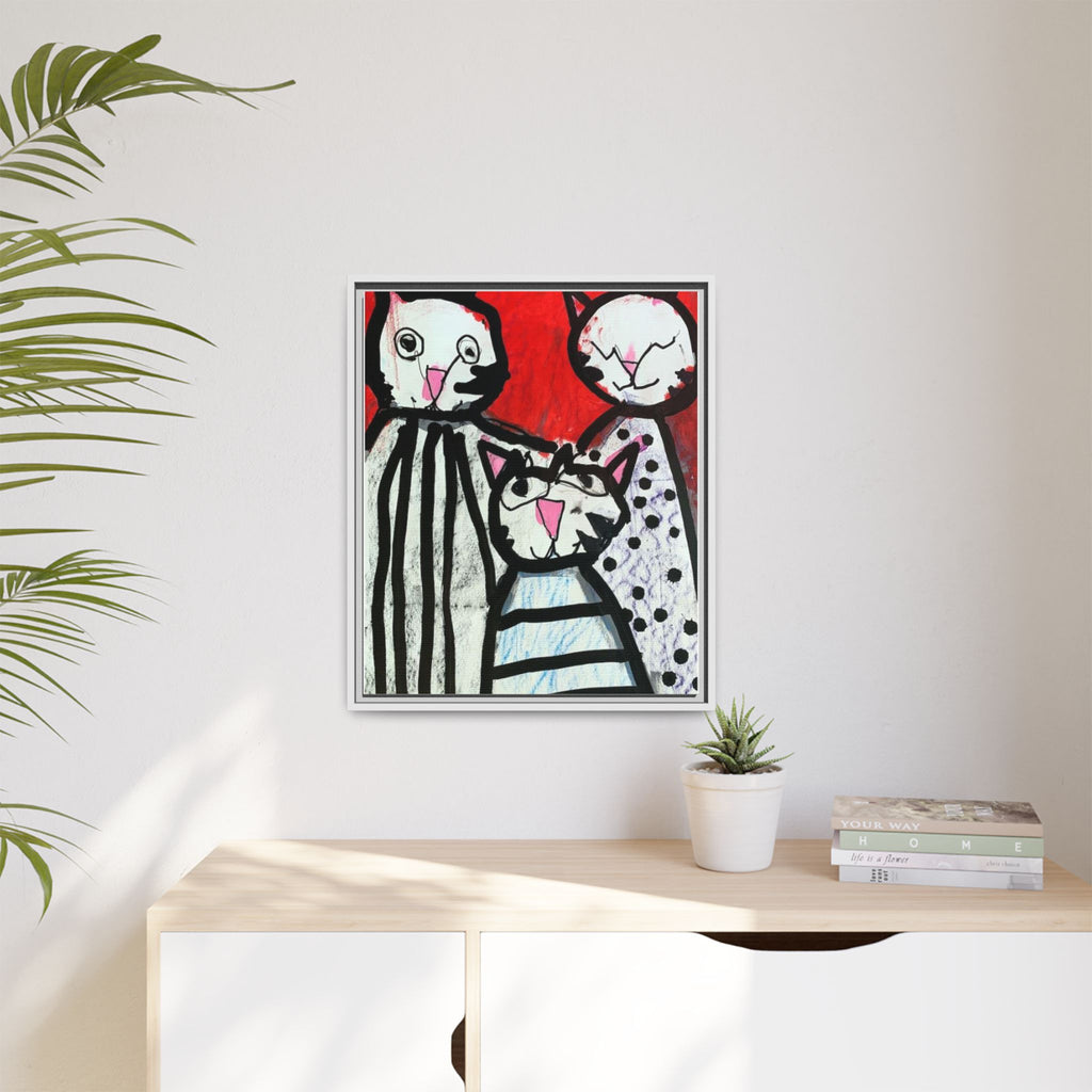 Egyptian Cats Matte Canvas, Framed Art by Jackson Smith