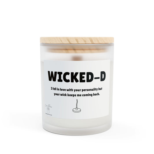 Wicked-D Wooden Wick Frosted Glass Candle for Man Gift for Guys Candle Unique Wooden Wick Candle