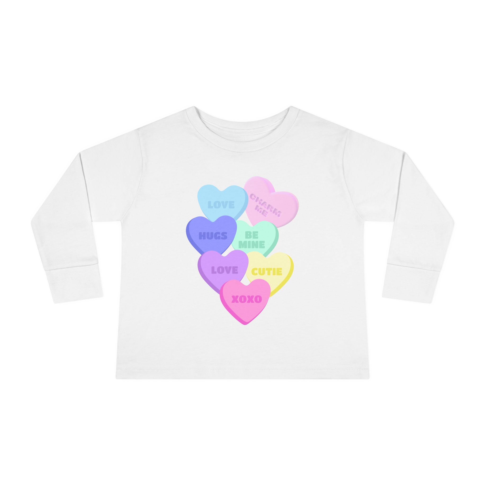 Toddler Candy Hearts Long Sleeve Tee Valentine's Toddler Tee Candy Hearts Valentine's Long sleeve Toddler Tee