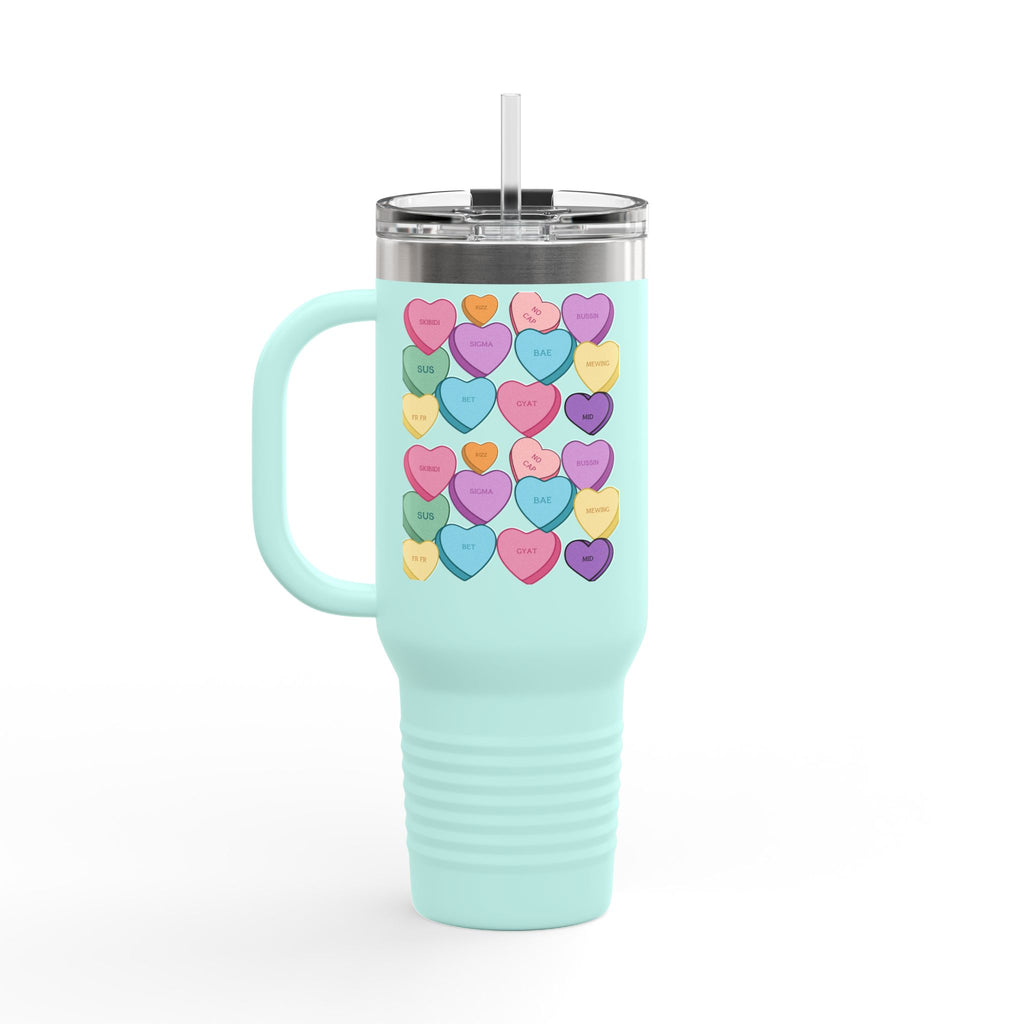 Candy Hearts Slang Insulated Travel Mug, 40oz