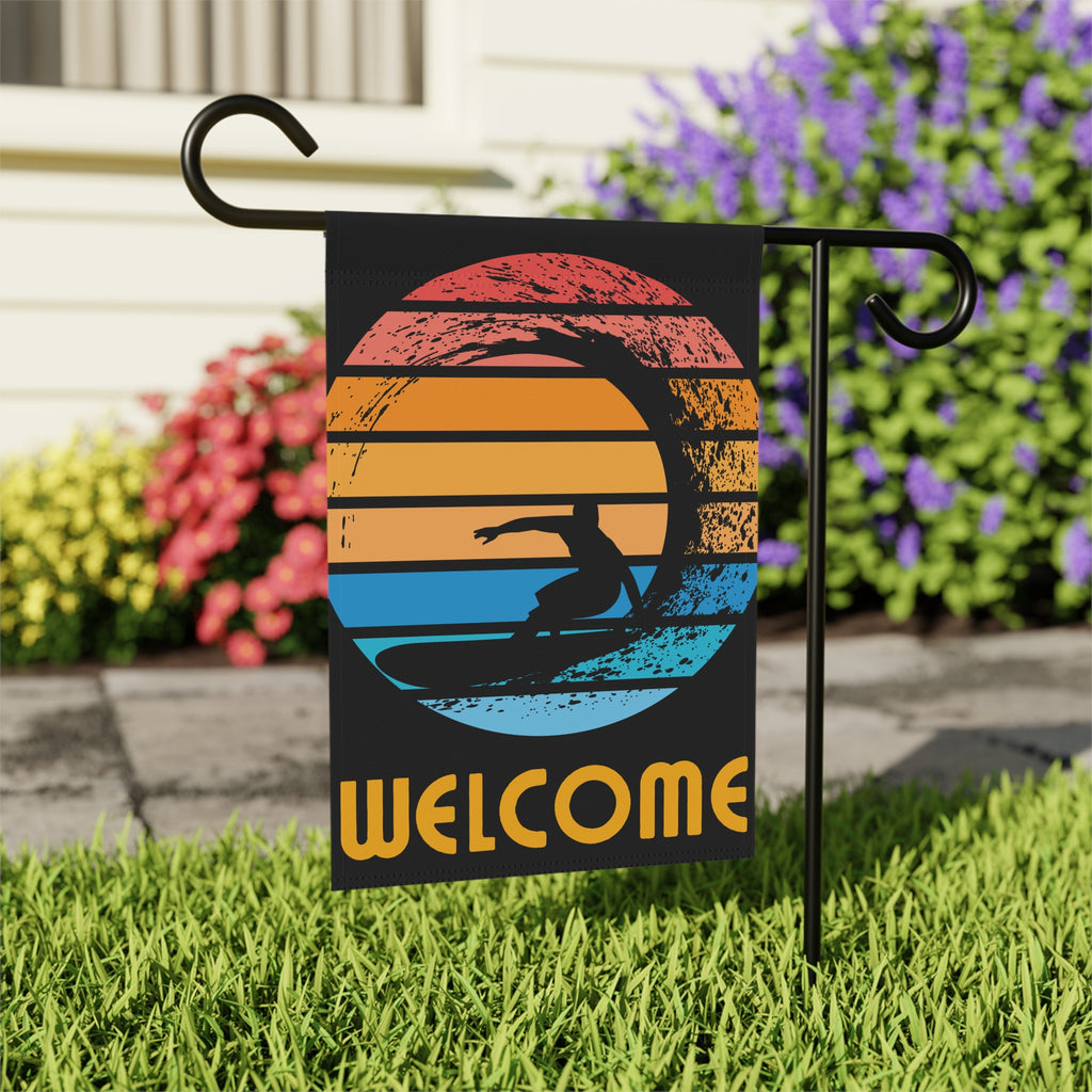 Surfing Welcome Garden Banner | Summer Welcome Flag 12 X 18 inches