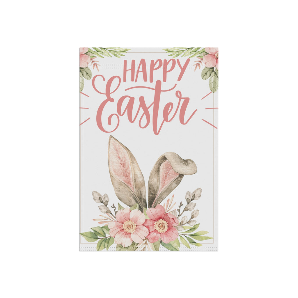 Garden Flag, Spring Bunny Ears Happy Easter, 2 Sizes 12x18 and 24.5x36, Easter Bunny, Easter Flag
