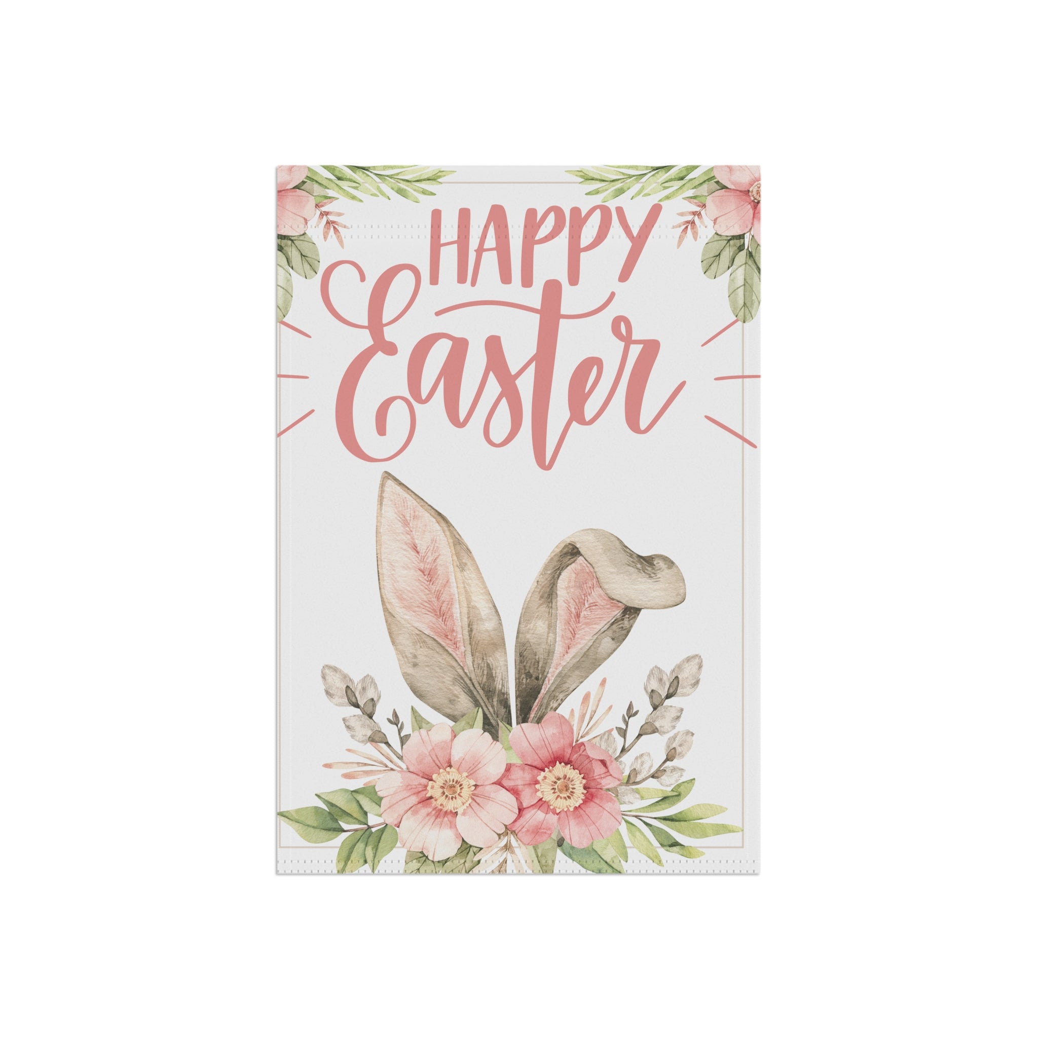 Garden Flag, Spring Bunny Ears Happy Easter, 2 Sizes 12x18 and 24.5x36, Easter Bunny, Easter Flag