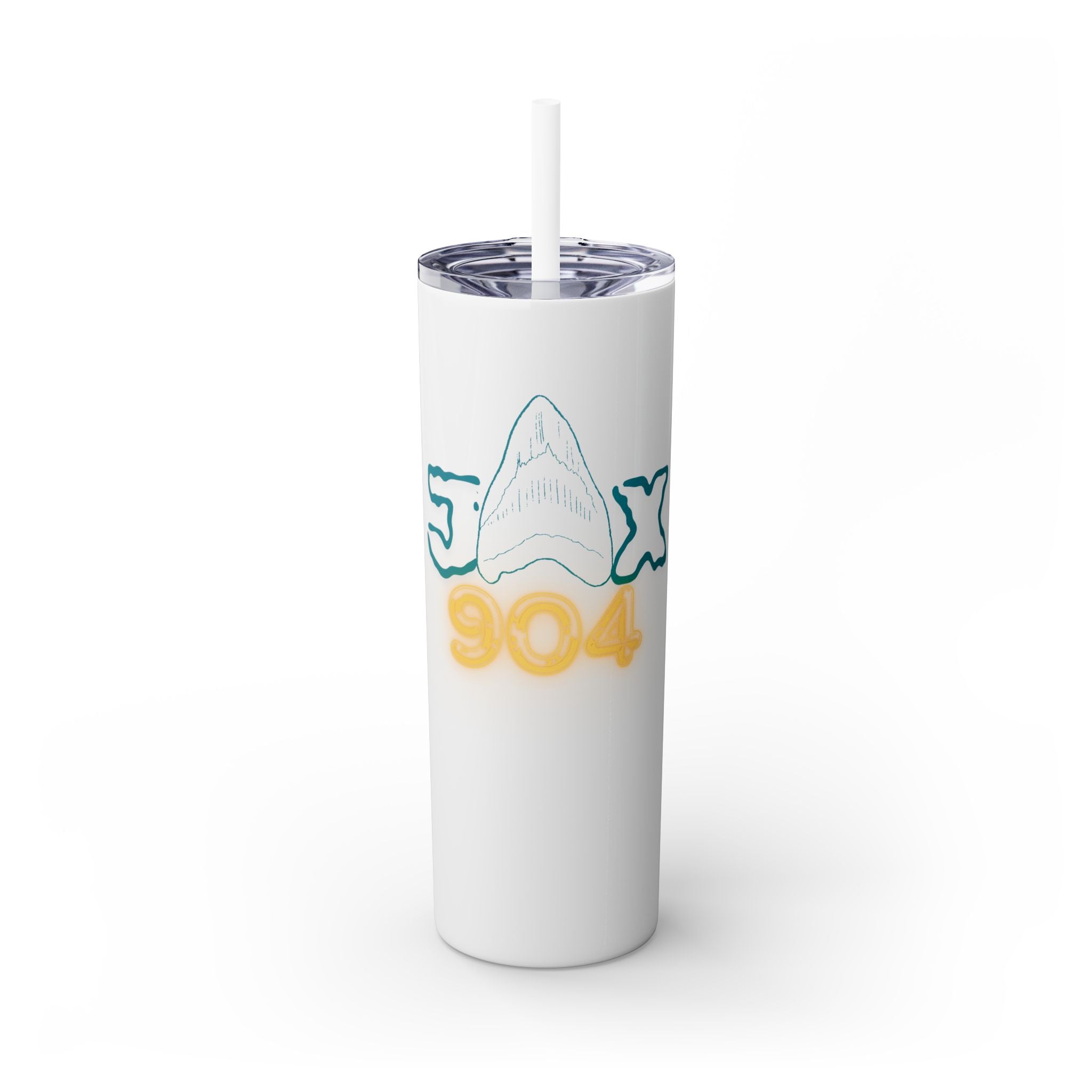 Shark Tooth 904 Skinny Tumbler with Straw, 20oz