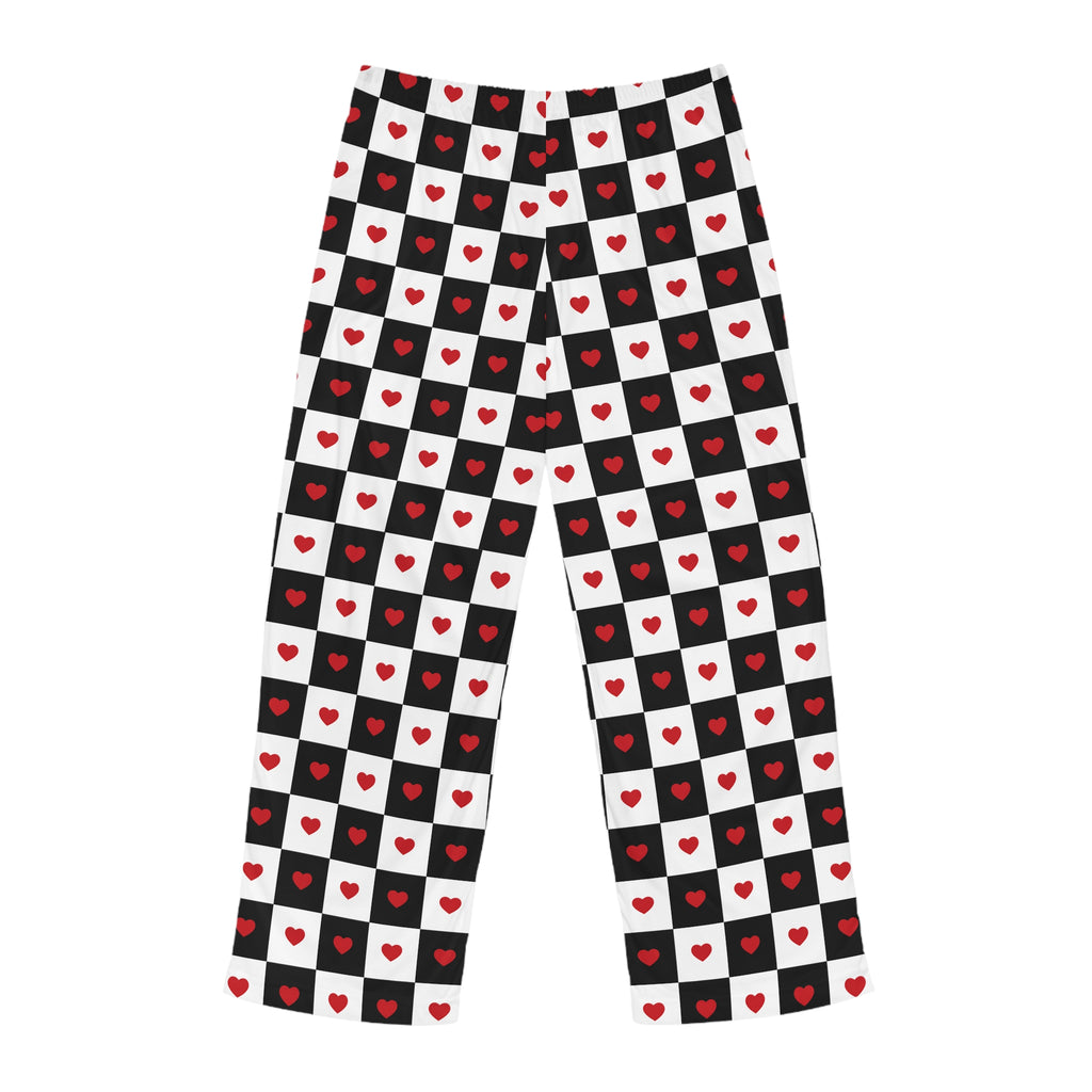 Valentines Lounge Wear Adult Checkered Hearts Valentine's Pajama Pant