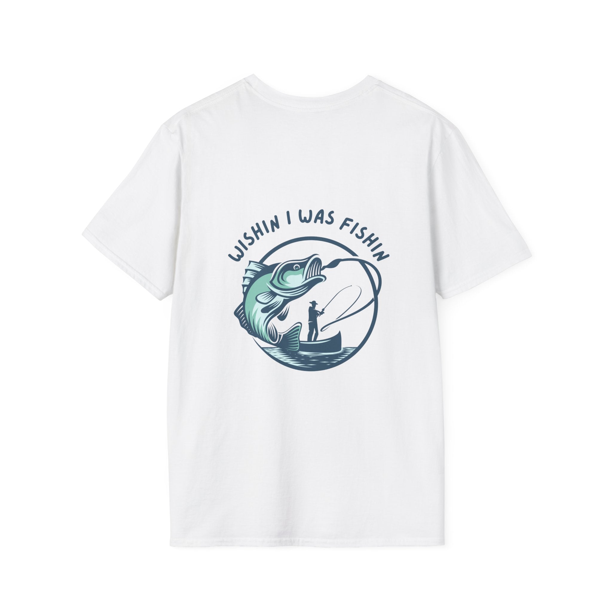 Fishing HumorGraphic Soft Tee Fishing T-Shirt - Wishin I Was FishinTee Gift for Dad